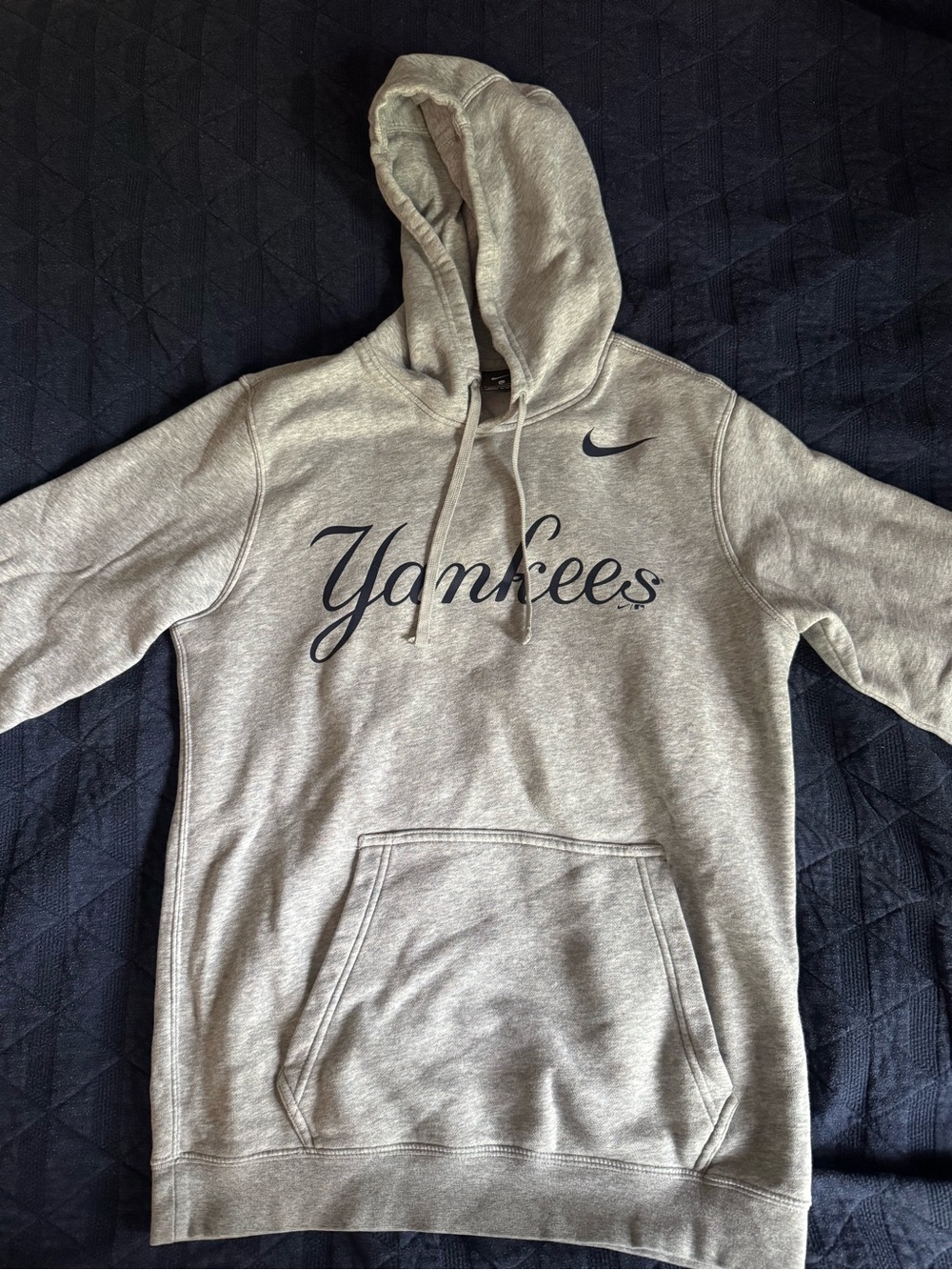 Nike Gray Pullover Hoodie with Subtle Swoosh Tag